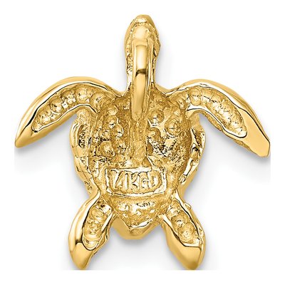 14K Yellow Gold Sea Turtle Slide Pendant – view 4