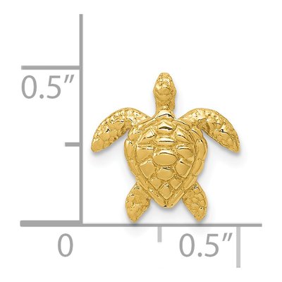 14K Yellow Gold Sea Turtle Slide Pendant – view 5