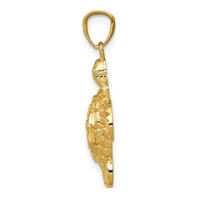 14K Yellow Gold Sea Turtle Pendant – view 3