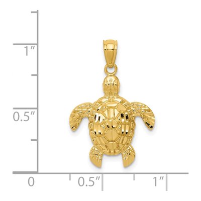 14K Yellow Gold Sea Turtle Pendant – view 5