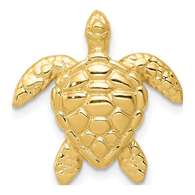 14K Yellow Gold Sea Turtle Slide Pendant