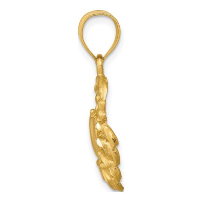 14K Yellow Gold Diamond-Cut Crab Pendant – view 3