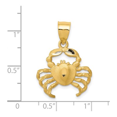 14K Yellow Gold Diamond-Cut Crab Pendant – view 5