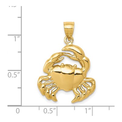 14K Yellow Gold Crab Pendant – view 5