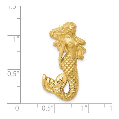14K Yellow Gold Diamond-Cut Mermaid Slide Pendant – view 5