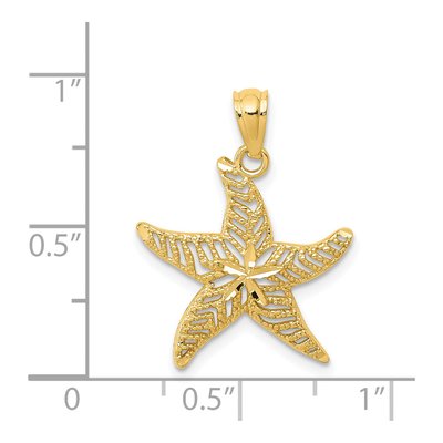 14K Yellow Gold Filigree Starfish Pendant – view 4