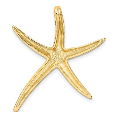 14K Yellow Gold Large Starfish Omega Slide Pendant – view 4
