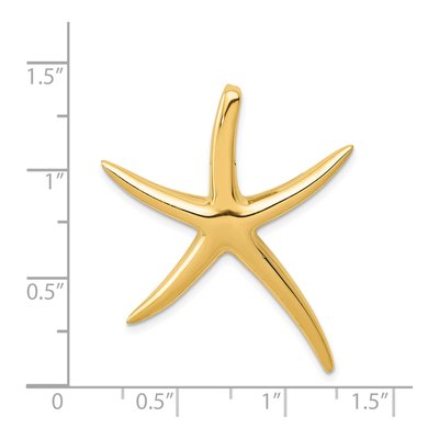 14K Yellow Gold Large Starfish Omega Slide Pendant – view 5