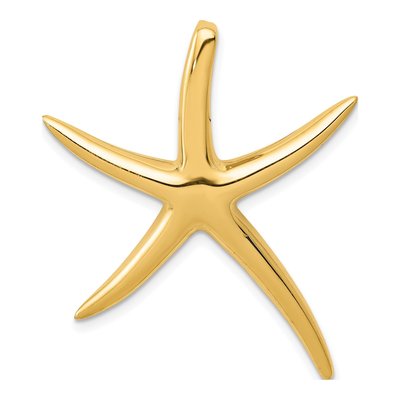 14K Yellow Gold Large Starfish Omega Slide Pendant