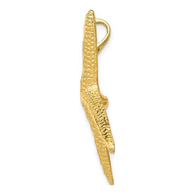 14K Yellow Gold Textured Starfish Omega Slide Pendant – view 3
