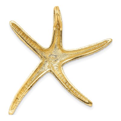 14K Yellow Gold Textured Starfish Omega Slide Pendant – view 4