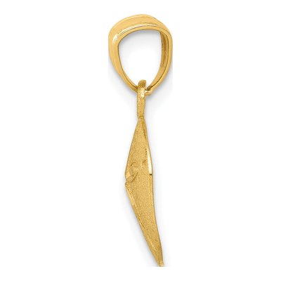 14K Yellow Gold Diamond-Cut Sand Dollar Pendant – view 3