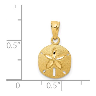14K Yellow Gold Diamond-Cut Sand Dollar Pendant – view 5