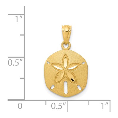 14K Yellow Gold Diamond-Cut Sand Dollar Pendant – view 5