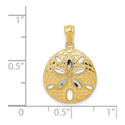 14K Yellow Gold Sand Dollar Pendant – view 5