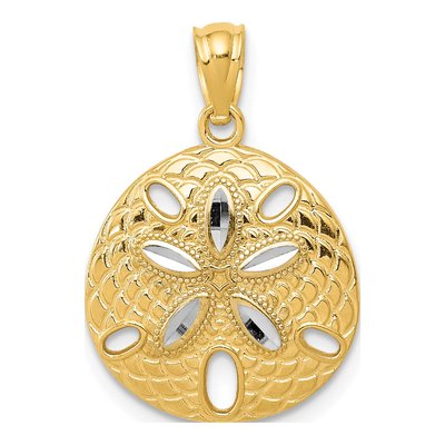 14K Yellow Gold Sand Dollar Pendant