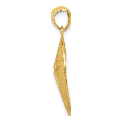 14K Yellow Gold Diamond-Cut Sand Dollar Pendant – view 3