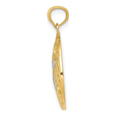 14K Yellow & Rhodium Sand Dollar Pendant – view 3