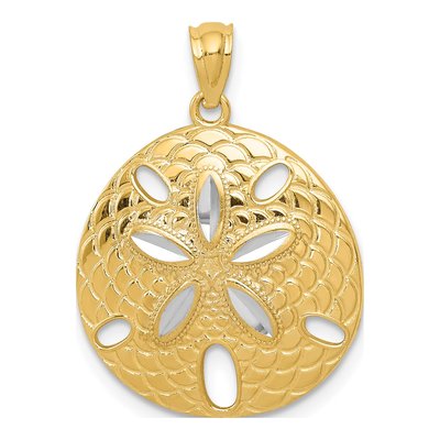 14K Yellow Gold Sand Dollar Pendant