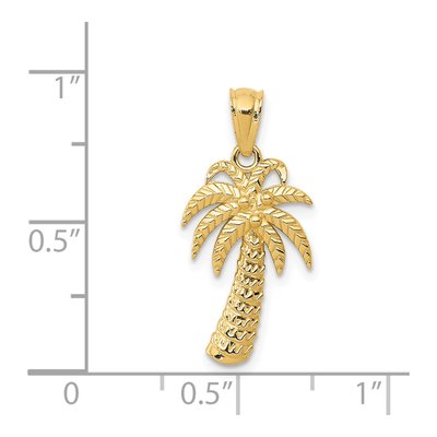 14K Yellow Gold Palm Tree Pendant – view 5