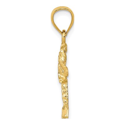 14K Yellow Gold Diamond-Cut Palm Tree Pendant – view 3