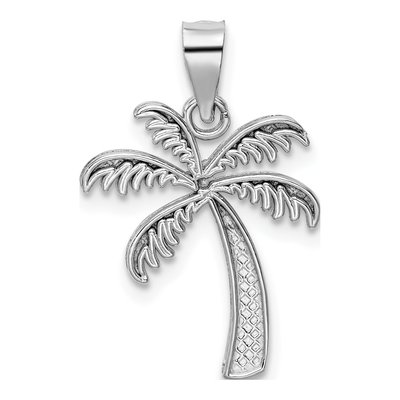 14K White Gold Palm Tree Pendant – view 4