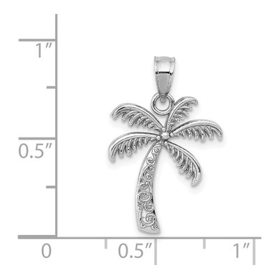 14K White Gold Palm Tree Pendant – view 5
