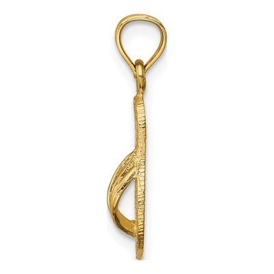 14K Yellow Gold 3D Flip Flop Pendant – view 3