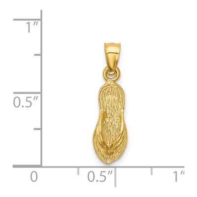 14K Yellow Gold 3D Flip Flop Pendant – view 4