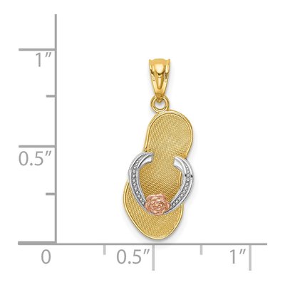 14K Two-Tone Gold Sandal Pendant – view 4