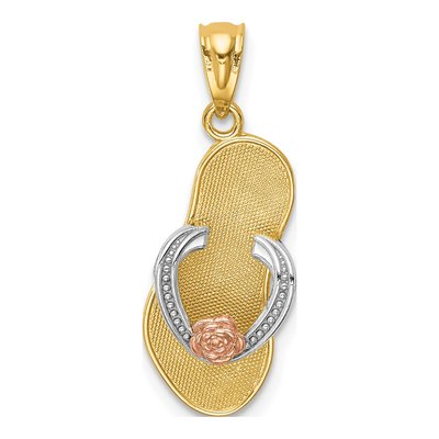14K Two-Tone Gold Sandal Pendant