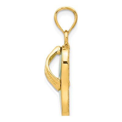 14K Yellow Gold Opal Flip Flop Pendant – view 3