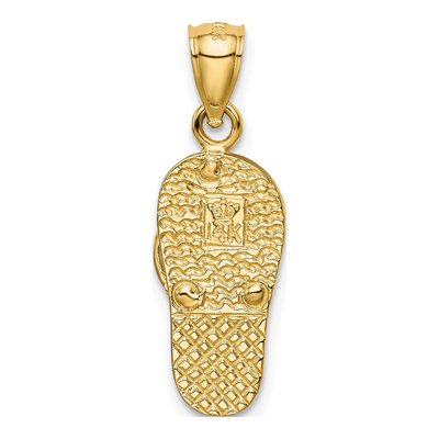 14K Yellow Gold Blue Opal Flip Flop Pendant – view 4