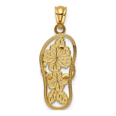 14K Yellow Gold Flip Flop Pendant – view 5