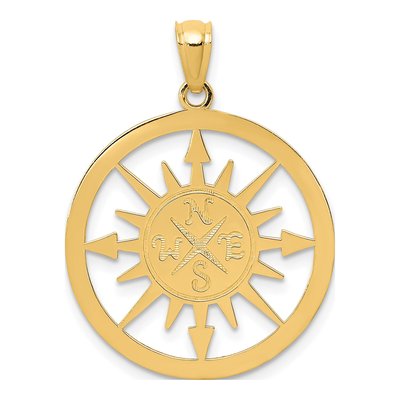 14K Yellow Gold Compass Pendant – view 5