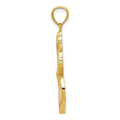 14K Yellow Gold Anchor Pendant – view 3