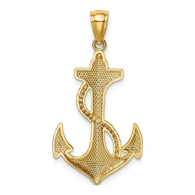 14K Yellow Gold Anchor Pendant – view 4
