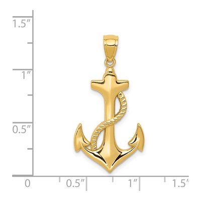 14K Yellow Gold Anchor Pendant – view 5