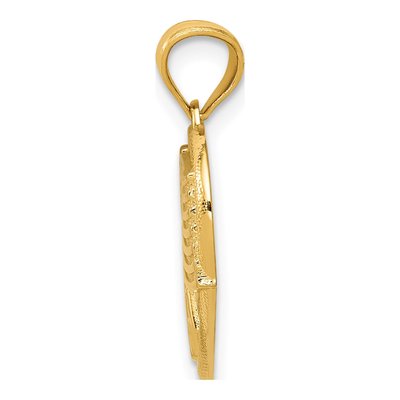 14K Yellow Gold Flag Heart Pendant – view 3