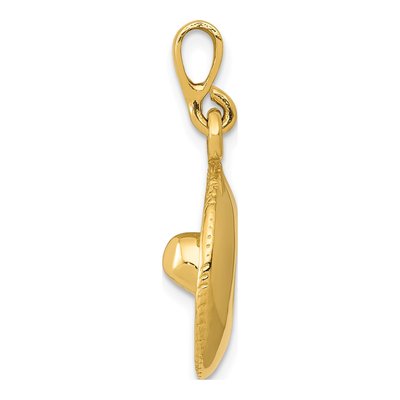 14K Yellow Gold 3-D Sombrero Pendant – view 3