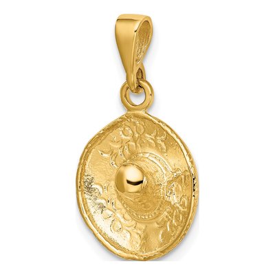 14K Yellow Gold 3-D Sombrero Pendant – view 5