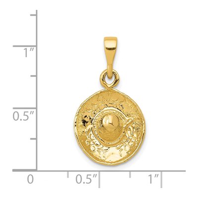 14K Yellow Gold 3-D Sombrero Pendant – view 6