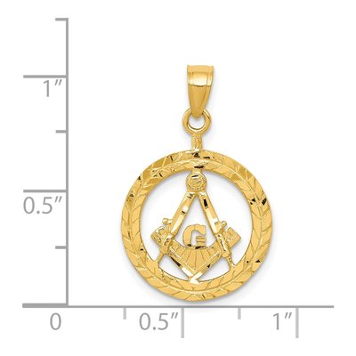 14K Yellow Gold Masonic Symbol Pendant – view 5