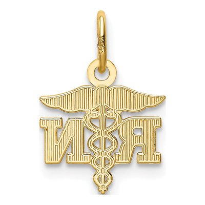 14K Yellow Gold RN Registered Nurse Pendant – view 4