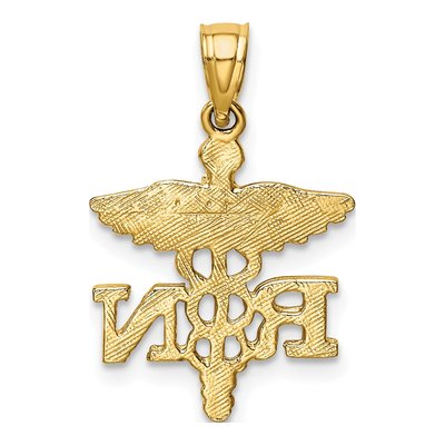 14K Yellow Gold RN Nurse Pendant – view 4