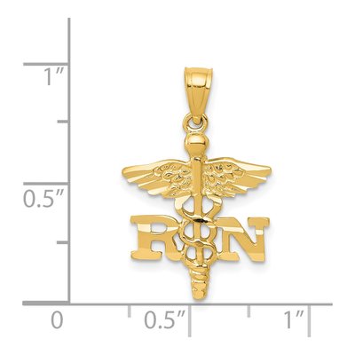 14K Yellow Gold RN Nurse Pendant – view 5