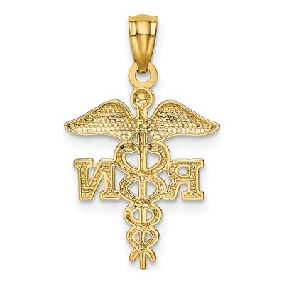14K Yellow Gold RN Registered Nurse Pendant – view 4