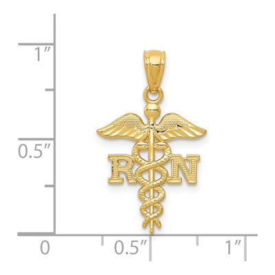 14K Yellow Gold RN Registered Nurse Pendant – view 5