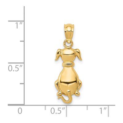 14K Yellow Gold Sitting Dog Pendant – view 5