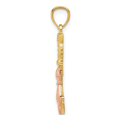 14K Two-Tone Gold Sitting Cats Pendant – view 3
